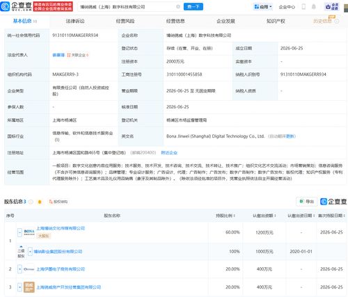 博纳影业携手成立数字科技公司 数字文化创意内容应用服务迎来新篇章